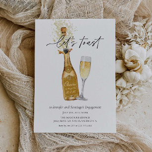 Let's Toast Couples Engagement Invitation
