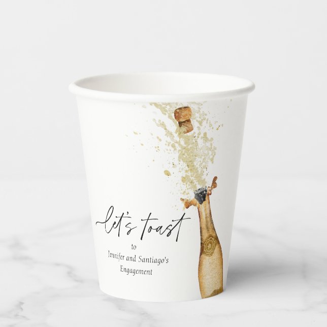 Let's Toast Couples Engagement Party Paper cup (Front)