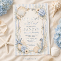 Let's Toast on the Coast Coastal Beach Invitation