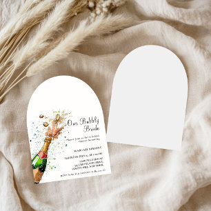 Let's Toast Pink Champagne Bottle Bridal shower Invitation