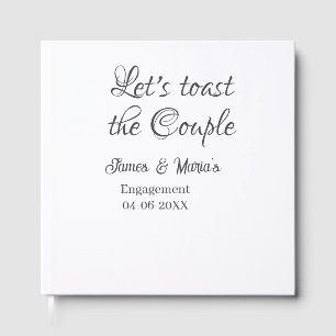 Let's toast the couple engagement party name date  guest book