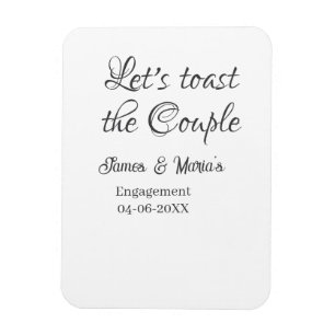 Let's toast the couple engagement party name date magnet