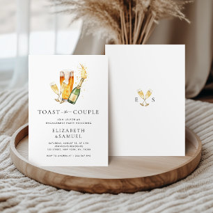Let's Toast the Couple Wedding Shower Engagement Invitation