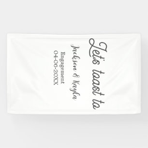 Let's toast to engagement party name date elegant banner