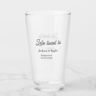 Let's toast to engagement party name date elegant glass