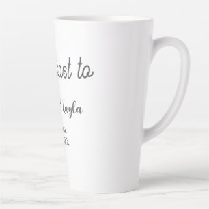 Let's toast to engagement party name date elegant  latte mug
