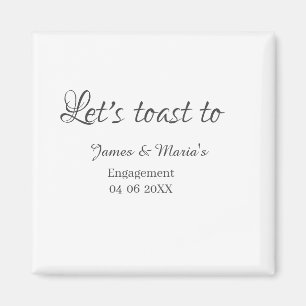 Let's toast to engagement party name date elegant  magnet
