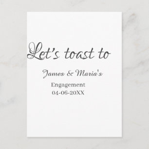 Let's toast to engagement party name date elegant  postcard