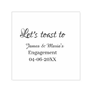 Let's toast to engagement party name date elegant self-inking stamp