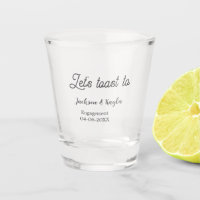 Let's toast to engagement party name date elegant