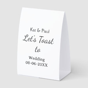 Let's toast to wedding add name date simple couple