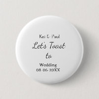 Let's toast to wedding add name date simple couple