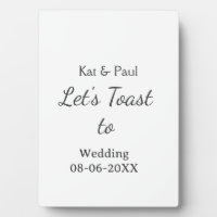 Let's toast to wedding add name date simple couple