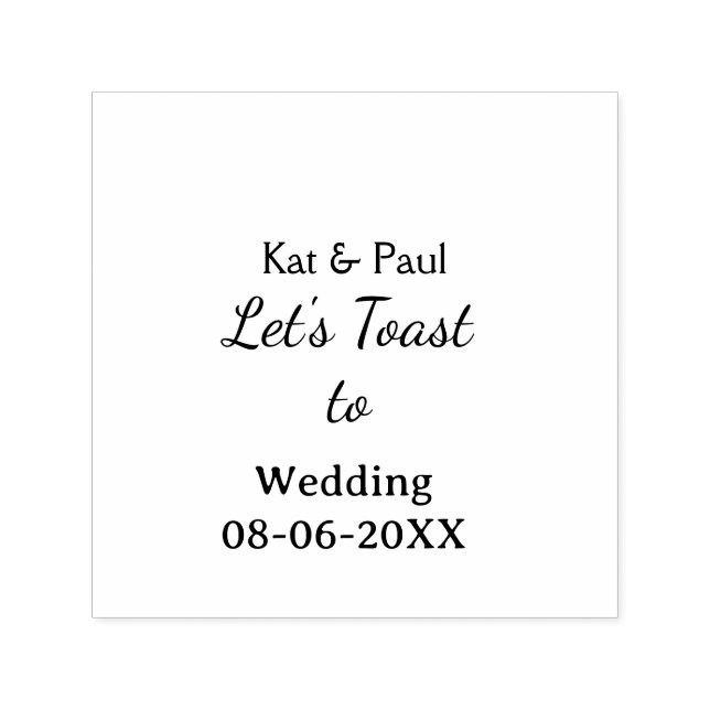 Let's toast to wedding add name date simple couple self-inking stamp (Design)