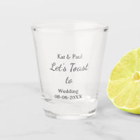 Let's toast to wedding add name date simple couple