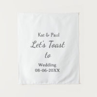 Let's toast to wedding add name date simple couple