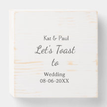 Let's toast to wedding add name date simple couple