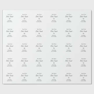 Let's toast to wedding add name date simple couple wrapping paper