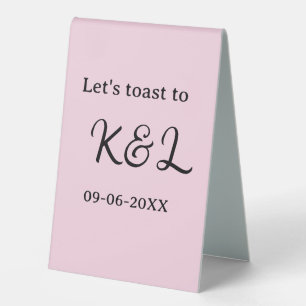 Let's toast to wedding engagement name letter pink
