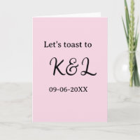 Let's toast to wedding engagement name letter pink