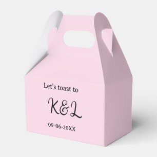 Let's toast to wedding engagement name letter pink favour box