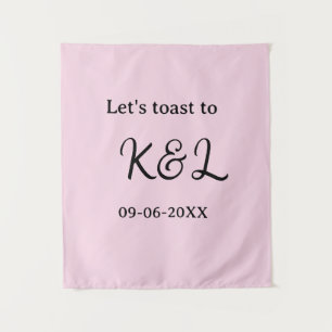 Let's toast to wedding engagement name letter pink tapestry