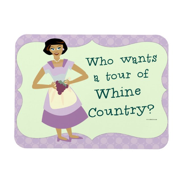Lets Tour Whine Country Retro Fun Kitsch Magnet (Horizontal)