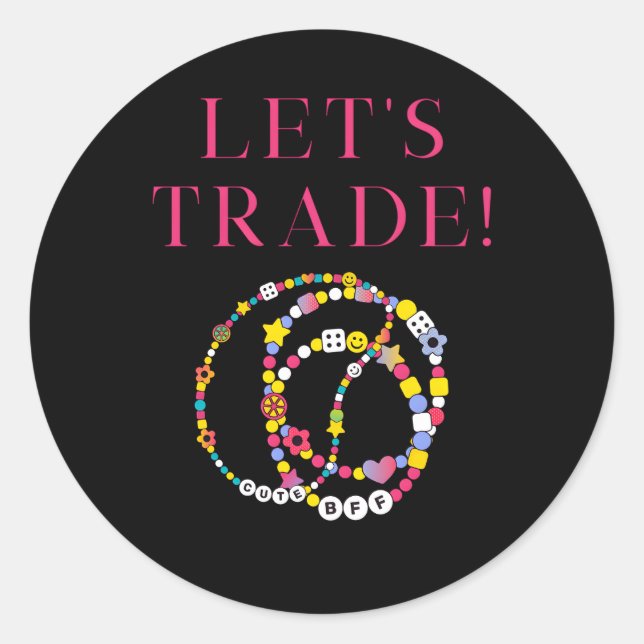 Let'S Trade Concert Friendship Bracelets Bead Classic Round Sticker (Front)