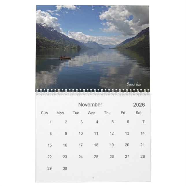 let's travel around Switzerland in 2021 Calendar (Nov 2026)