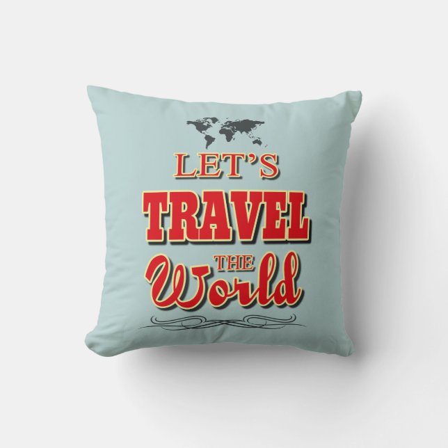 Let's travel the world cushion (Front)
