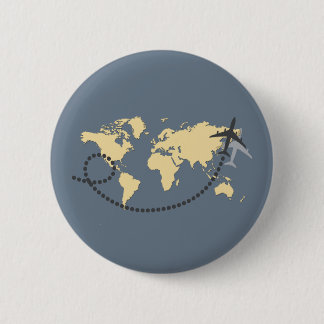 Let's travel the world illustration 6 cm round badge