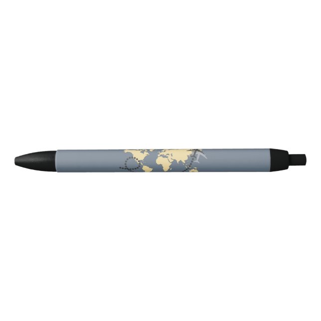 Let's travel the world illustration black ink pen (Front)