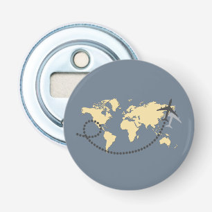 Let's travel the world illustration bottle opener