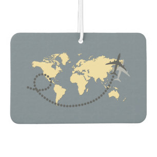 Let's travel the world illustration car air freshener