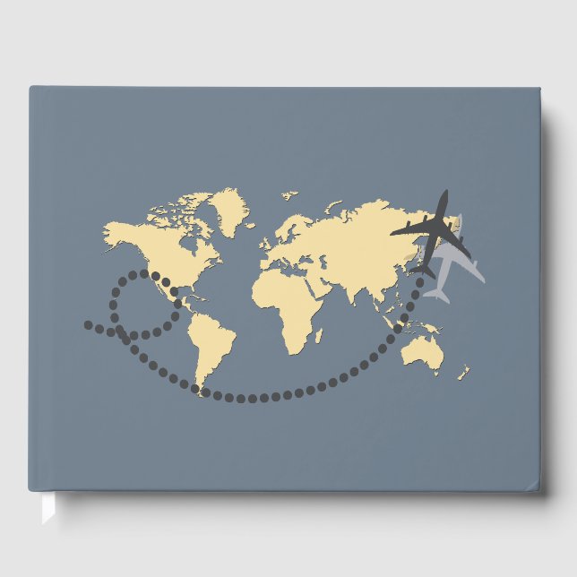 Let's travel the world illustration guest book (Front)