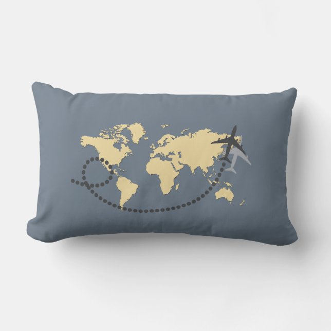 Let's travel the world illustration lumbar cushion (Front)