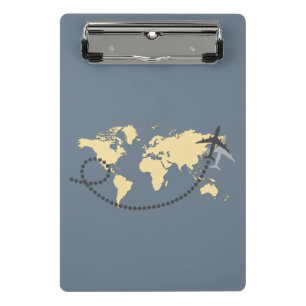 Let's travel the world illustration mini clipboard