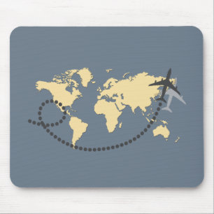 Let's travel the world illustration mouse mat