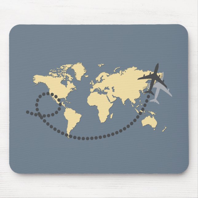 Let's travel the world illustration mouse mat (Front)