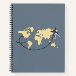 Let's travel the world illustration notebook