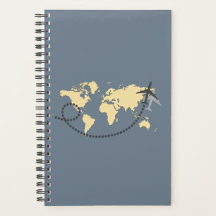 Let's travel the world illustration planner