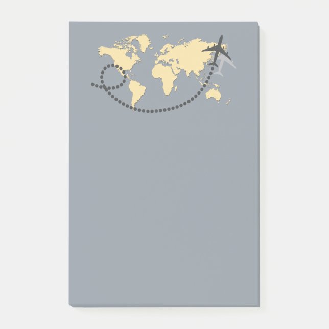 Let's travel the world illustration post-it notes (Front)