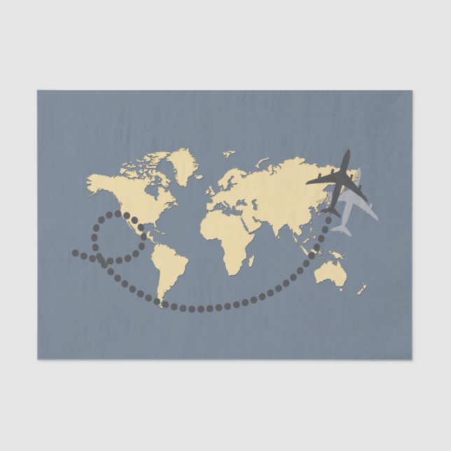 Let's travel the world illustration tissue paper (Front)