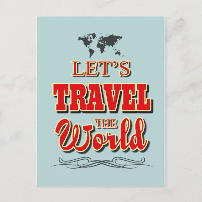 Let's travel the world postcard (Front)