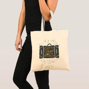 Lets Travel The World Suitcase Adventure Tote Bag
