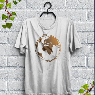 Let's Travel Travel Lover World Map T-Shirt