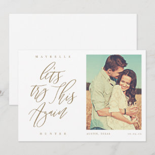 Let's Try This Again Modern Calligraphy & Photo Save The Date