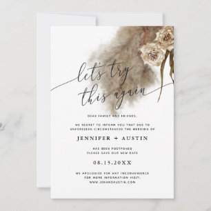 Let's Try This Again Pampas Grass Wedding  Save The Date