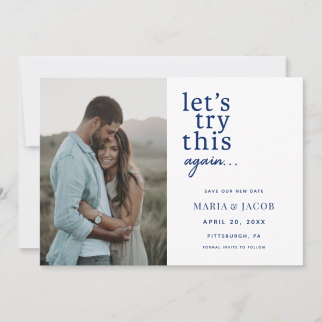 Let's Try this Again Save the Date Invitation (Front)
