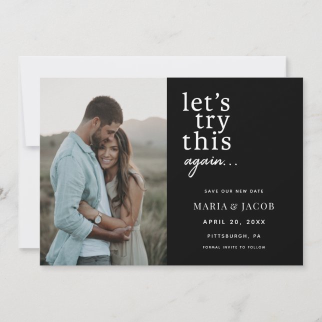 Let's Try this Again Save the Date Invitation (Front)
